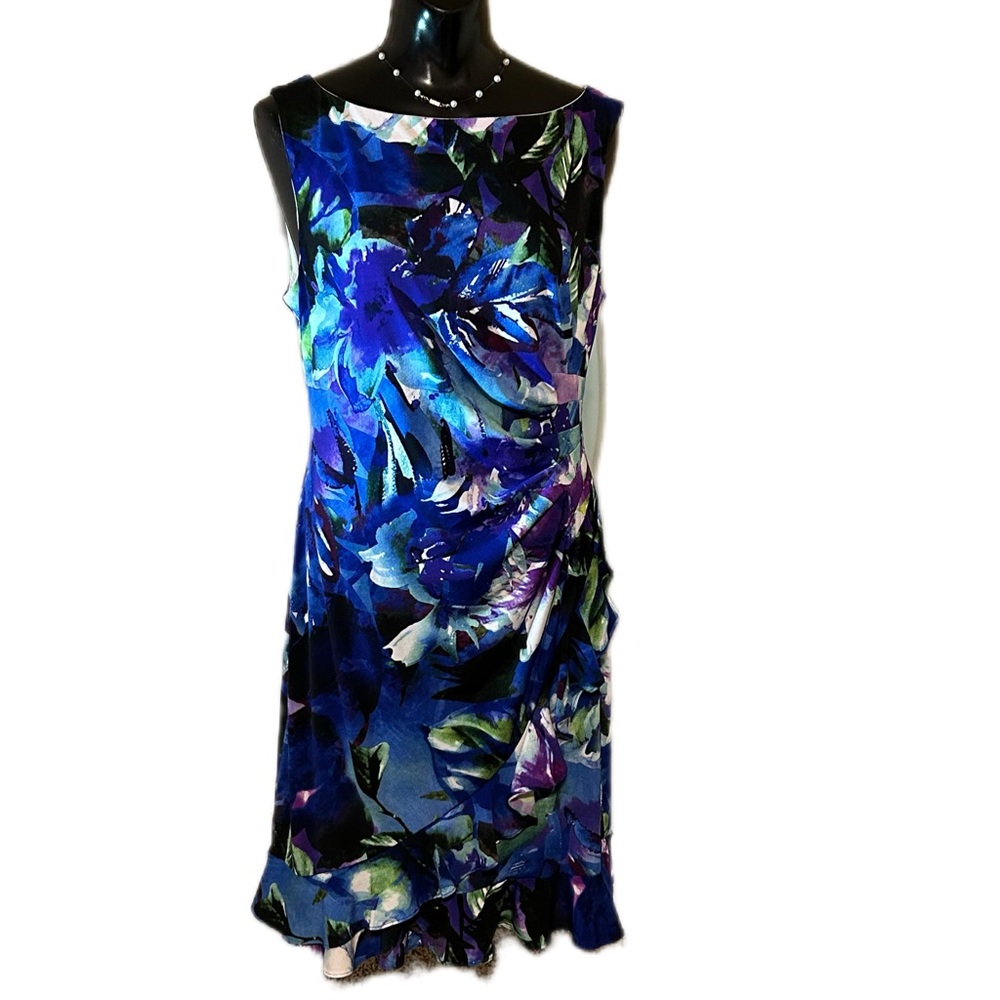 Blue Floral Women's Dress